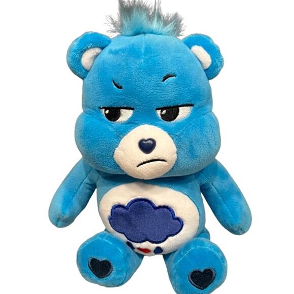 Care Bears 10" Grumpy Bear Plush Stuffed Animal 2020 Blue Rain Clouds Stormy - Picture 1 of 4